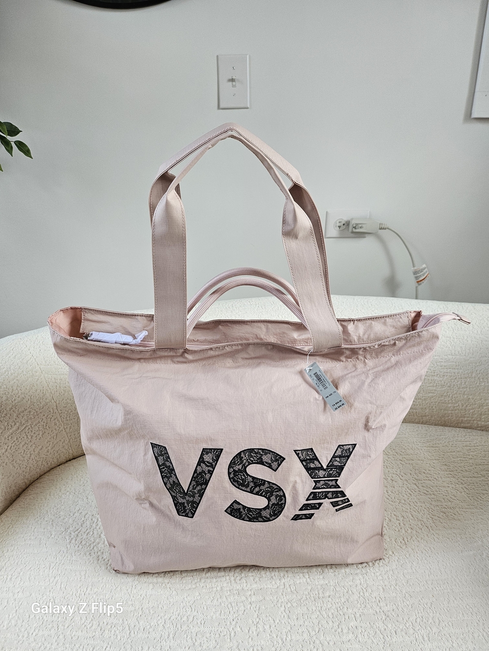 VSX Light Pink Tote Bag with Black Logo